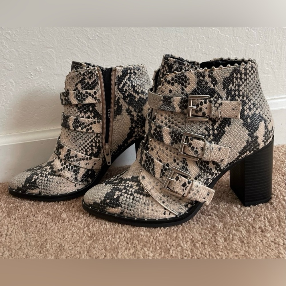 Steve Madden Snake Print Ankle Boots
